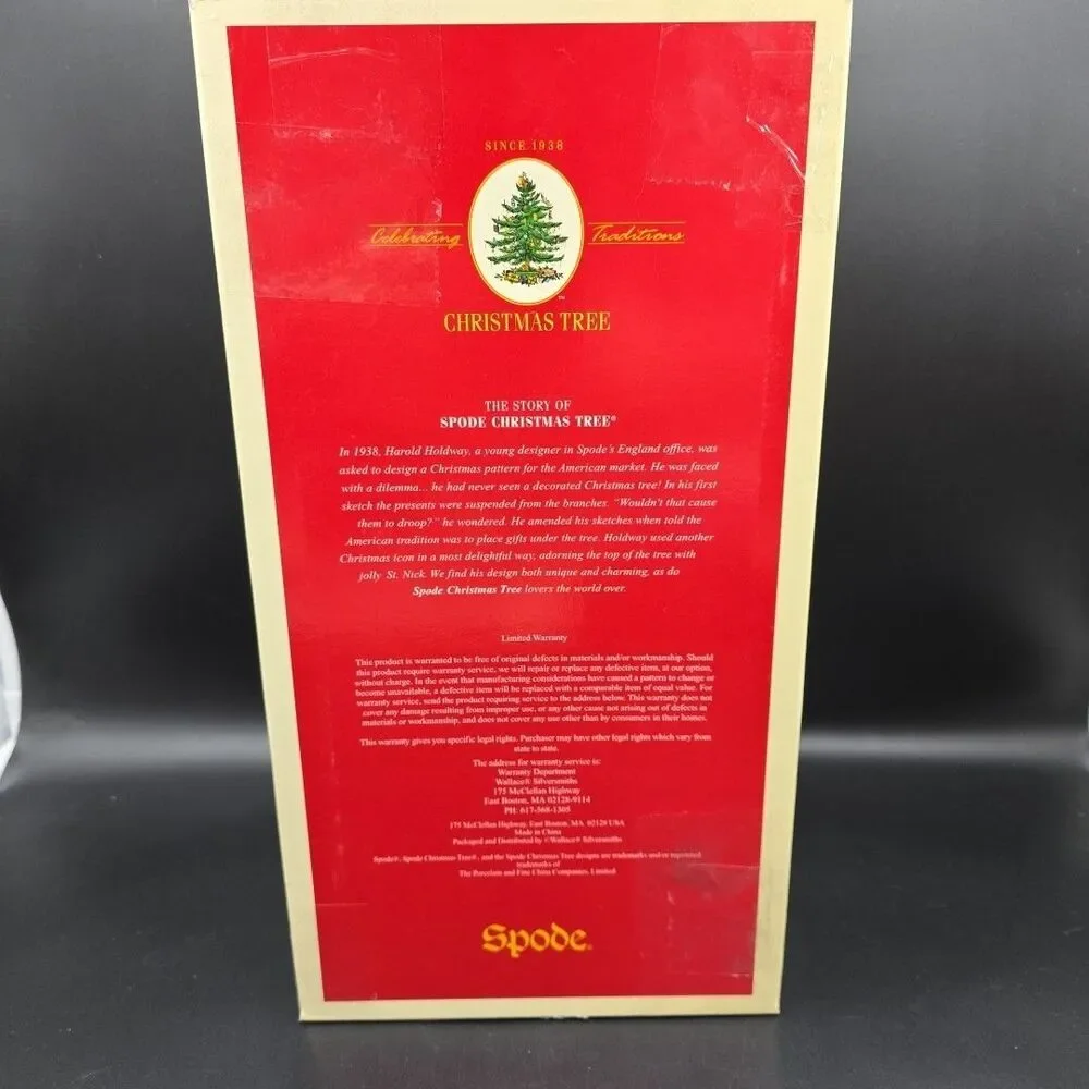 Wallace Spode 2 Piece Christmas Tree Dessert Cake & Knife Serving Set VTG NIB